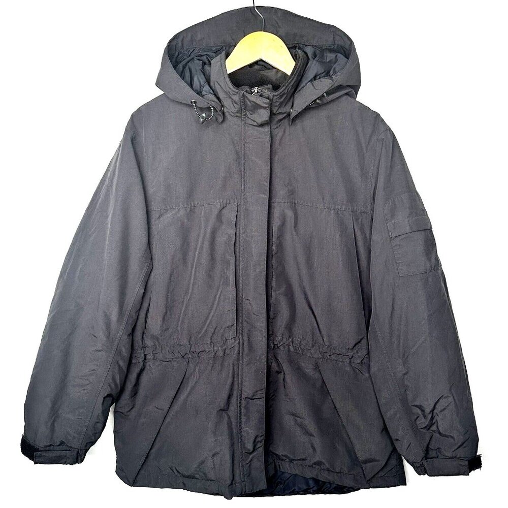 Eddie Bauer Womens Parka Weatheredge Coat Insulated Jacket Hooded Black Size L